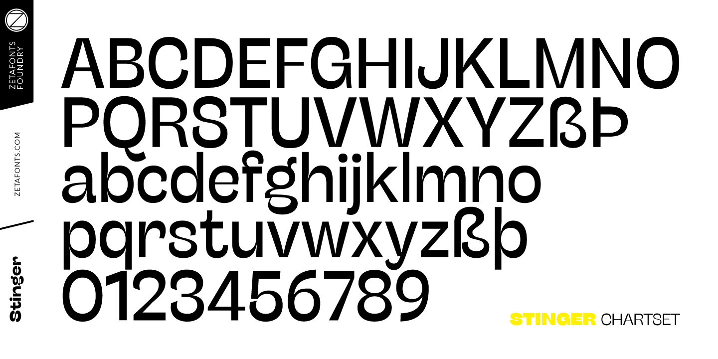 Ejemplo de fuente Stinger Thin Italic